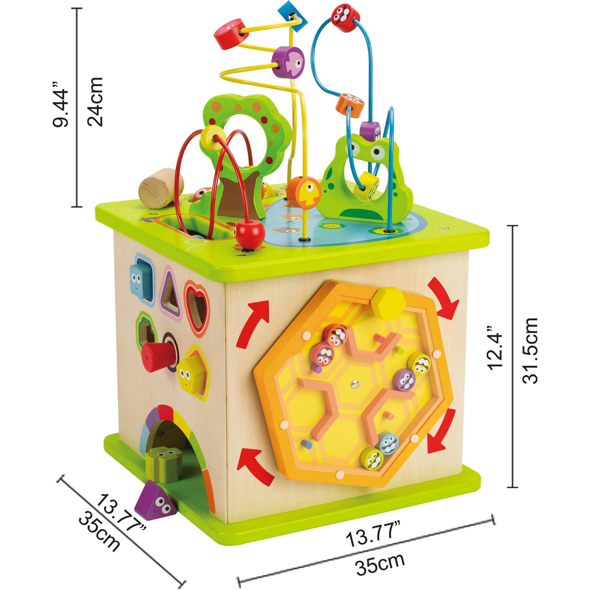 Country Critters 5-Sided Wooden Play Cube for Toddlers