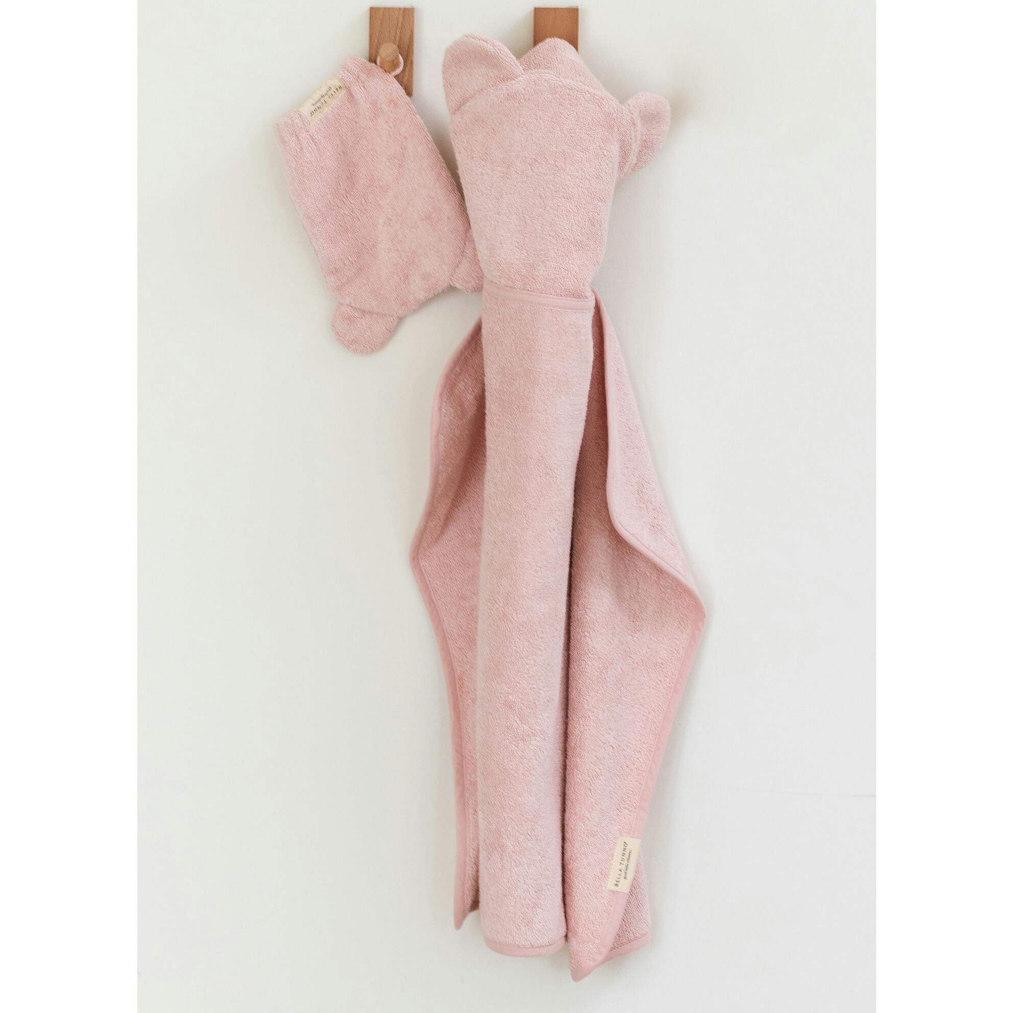 Hooded Towel + Wash Mitt Set Blush
