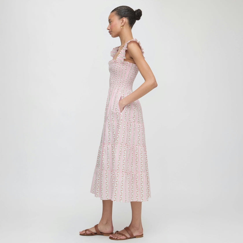 The Ellie Nap Dress - Pink Floral Dot Stripe