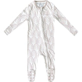 Bliss Print 2-Way Zip-Up Footie, White