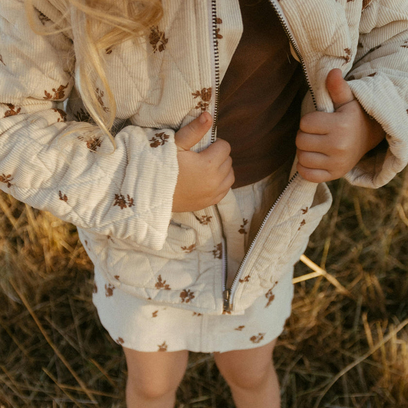 Organic Quilted Corduroy Zipper Jacket