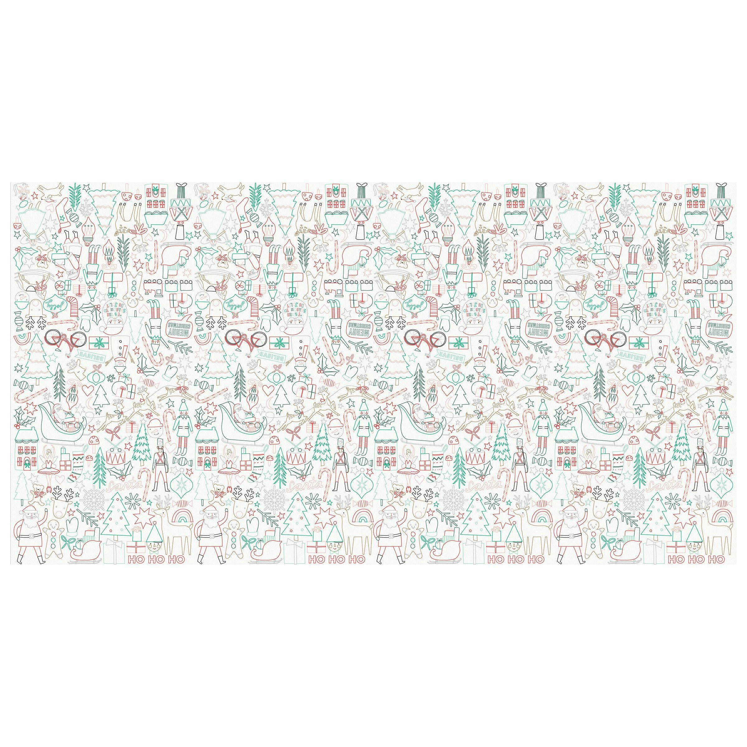 Christmas Color In Activity Tablecloth