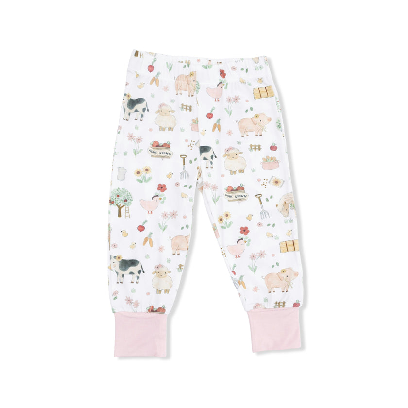 Cute Farm Animals Pink - Short Sleeve Loungewear Set