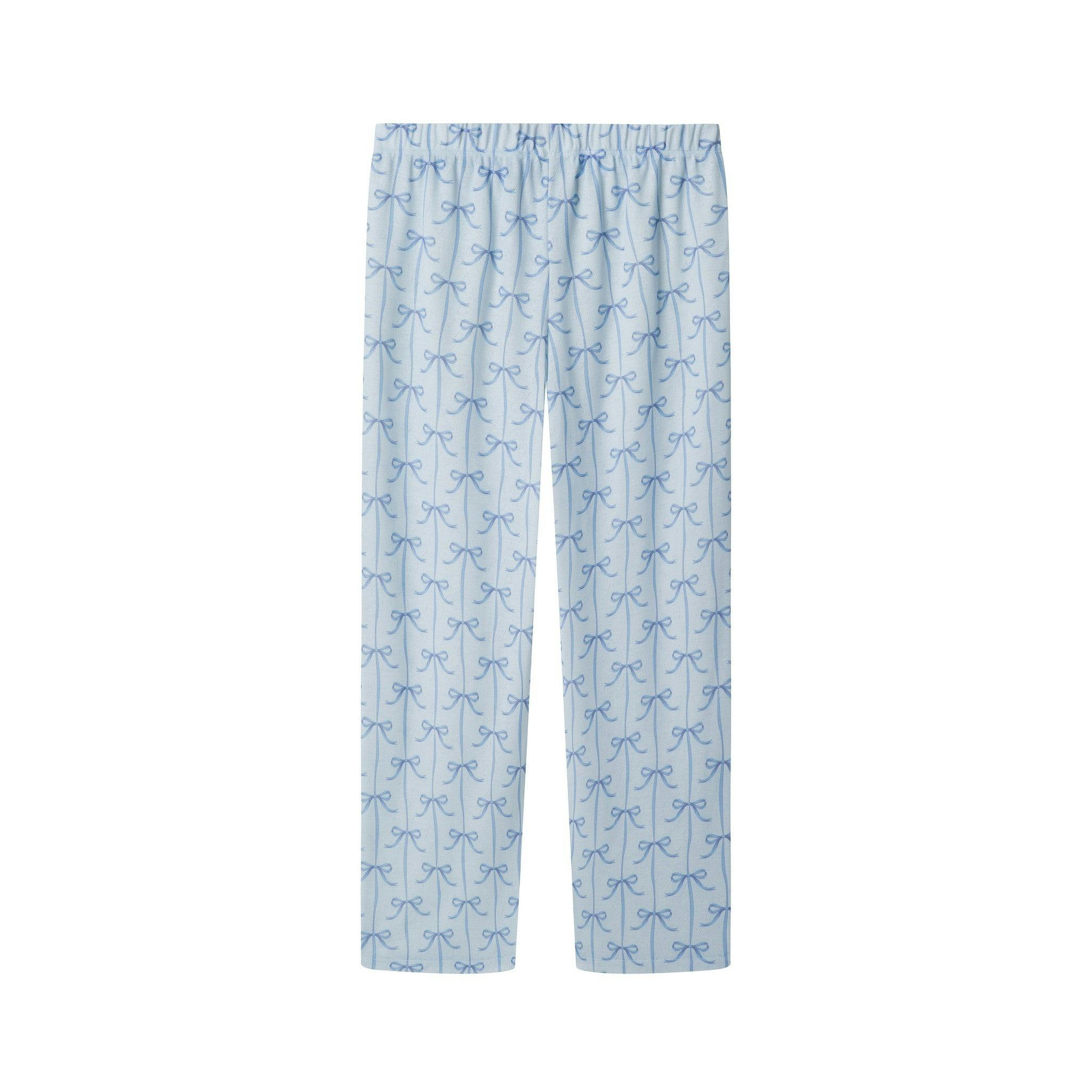 Tween Girls Pajama Set | Bow Stripe
