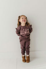 Girls Ruffle Sweatshirt in Watch Me Change The World