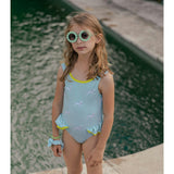 Posh Dalmatian One-Piece Swimsuit, Yellow