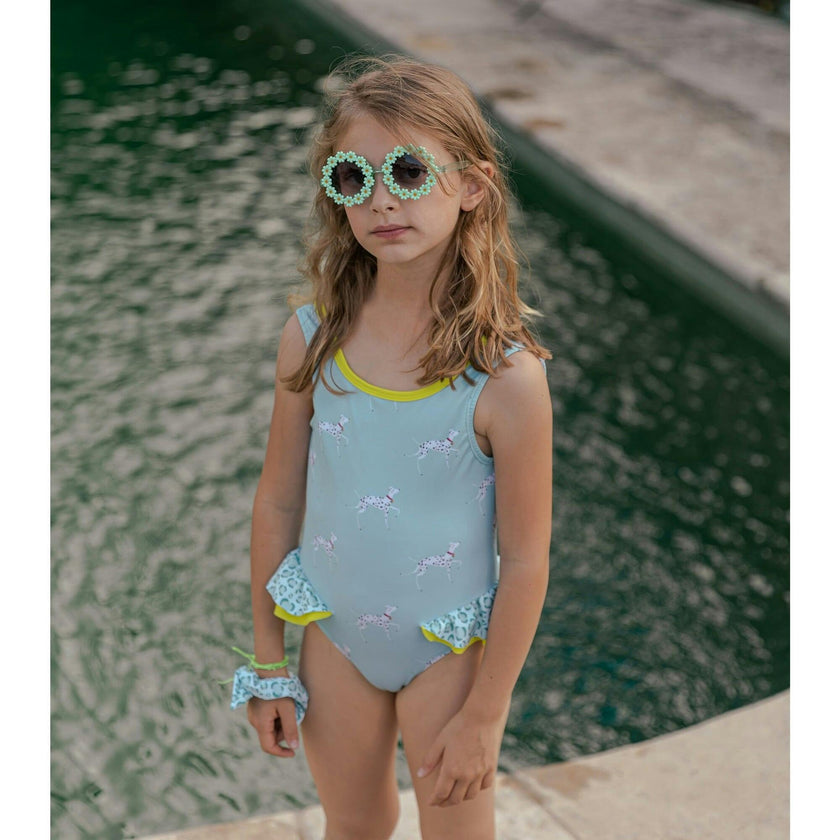 Posh Dalmatian One-Piece Swimsuit, Yellow