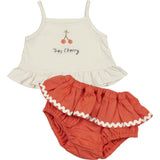 Ruffle Bloomer Set in Tres Cherry