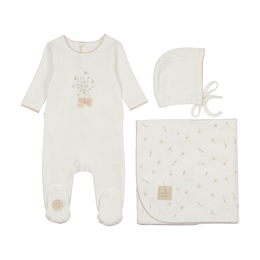 Nature's Florals Layette Set Ivory & Rose
