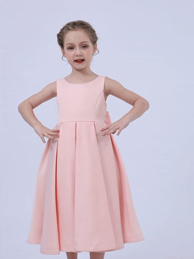 Pink Redwooda Satin Bow-Back Dress