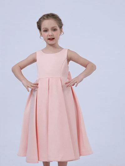 Pink Redwooda Satin Bow-Back Dress