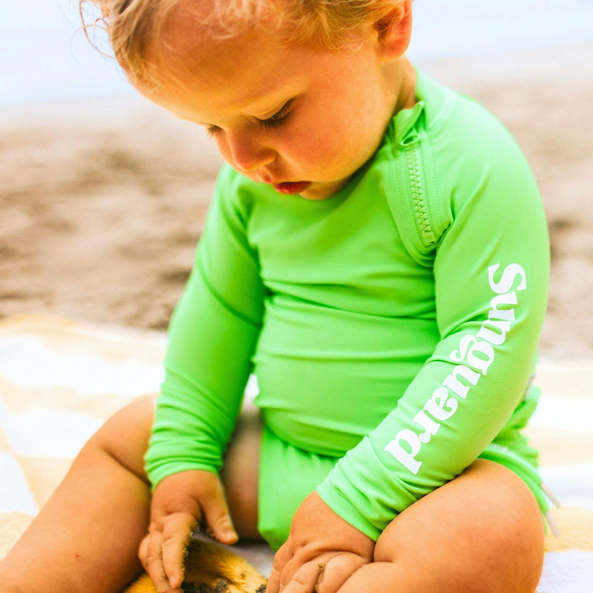 Kids Neon Long Sleeve UPF 50+ Rashguard Top