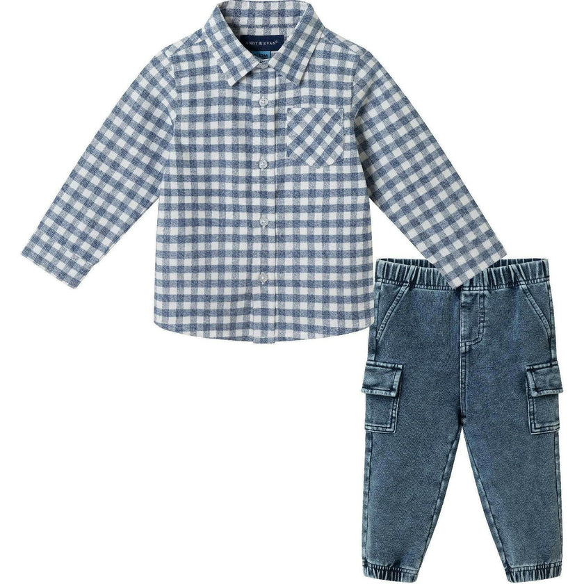 Infant Buttondown Denim Jogger Set