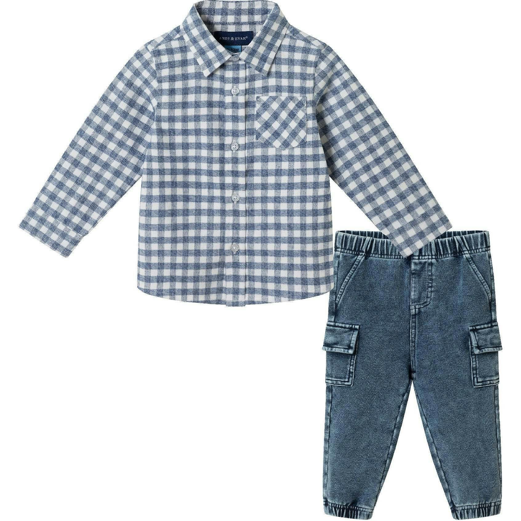 Infant Buttondown Denim Jogger Set
