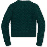 Organic Long Sleeve Herringbone Cardigan Sweater, Green
