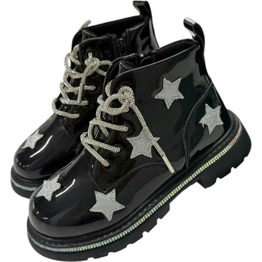 Black Rainbow Shimmer Stars Boots
