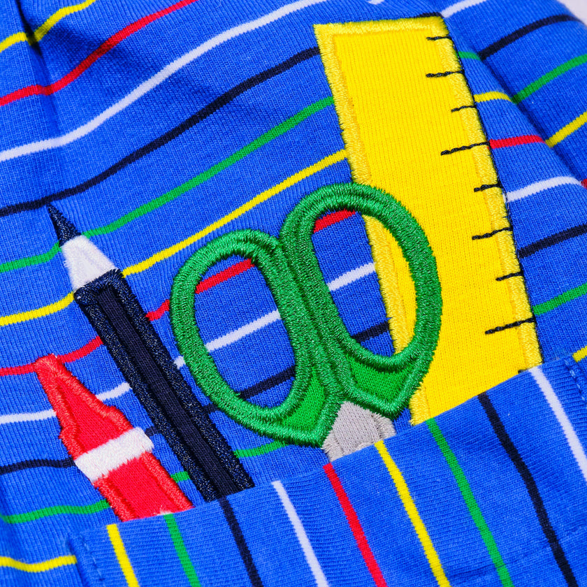 Stripe Knit Dress With School Supplies