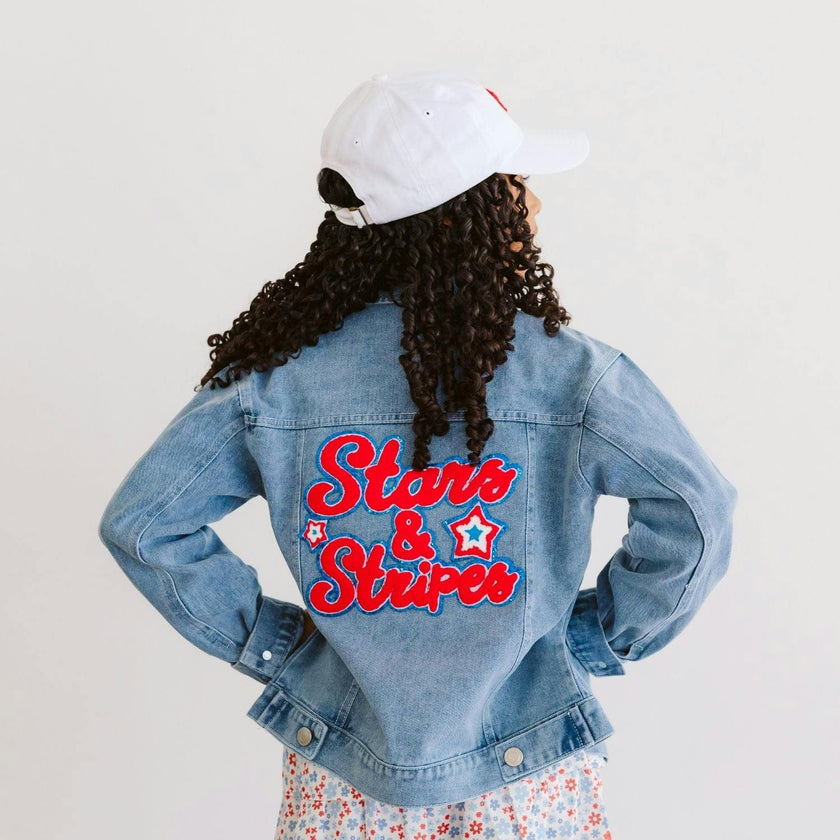 Stars and Stripes Patch Denim Jacket