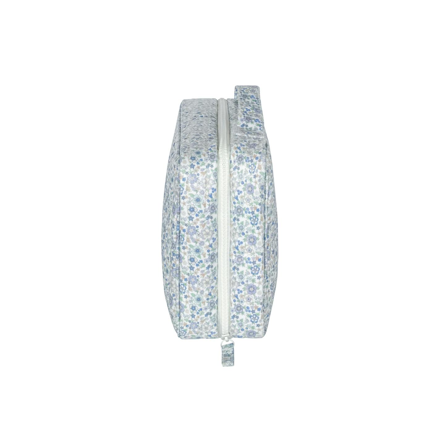 slate floral tri-fold cosmetic case