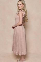 Hattie Dress in Pink Stripes