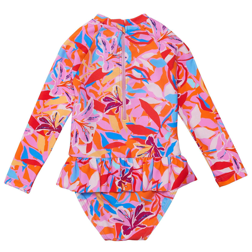 Sustainable High Neck Long Sleeve Waist Skirt Surf Suit