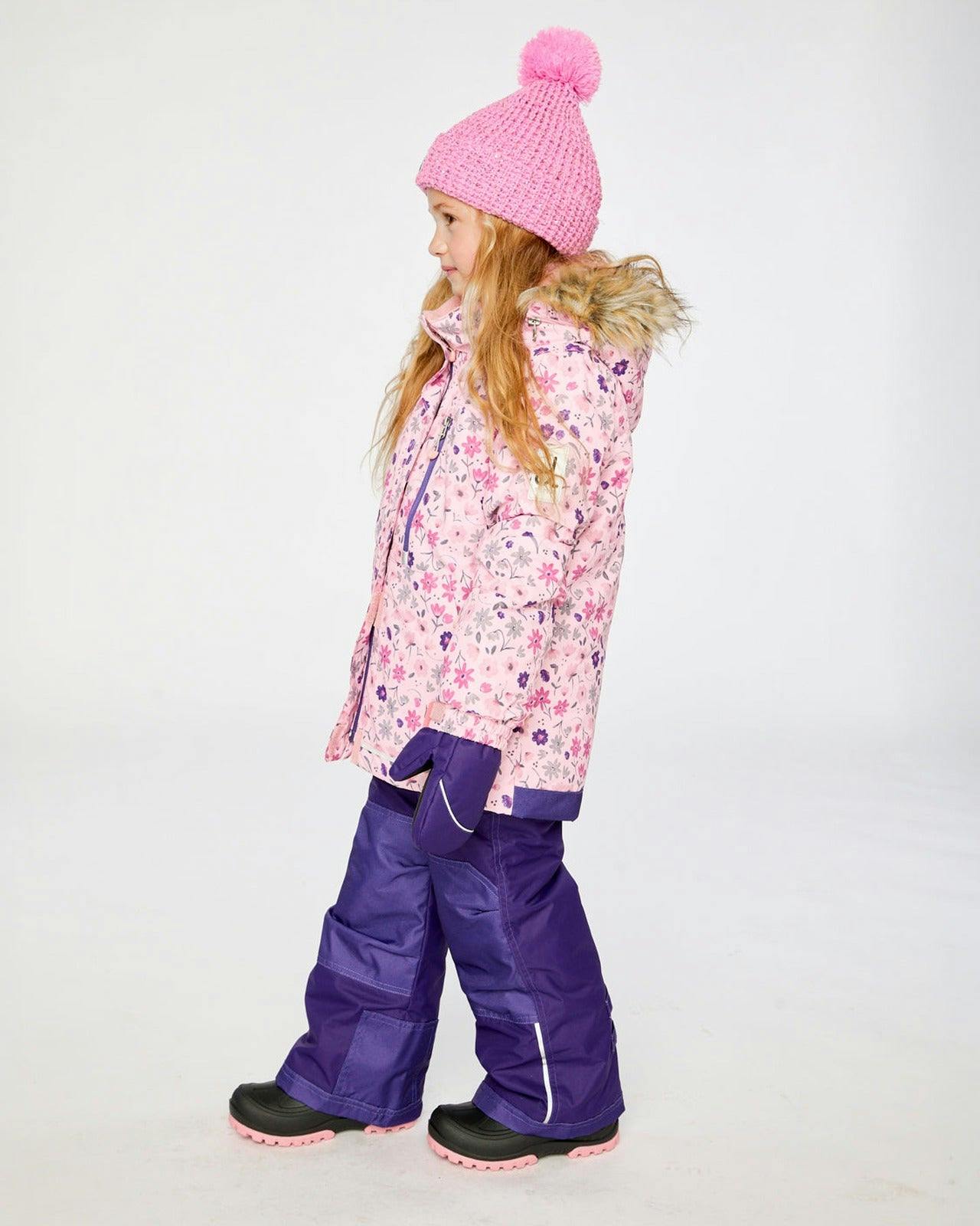 Two Piece Play Snowsuit Pink Mini Flower Print