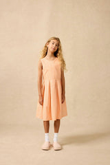 Organic Button Back Dress in Creamsicle Wand