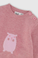 Knitted Top And Pants Set Dusty Pink
