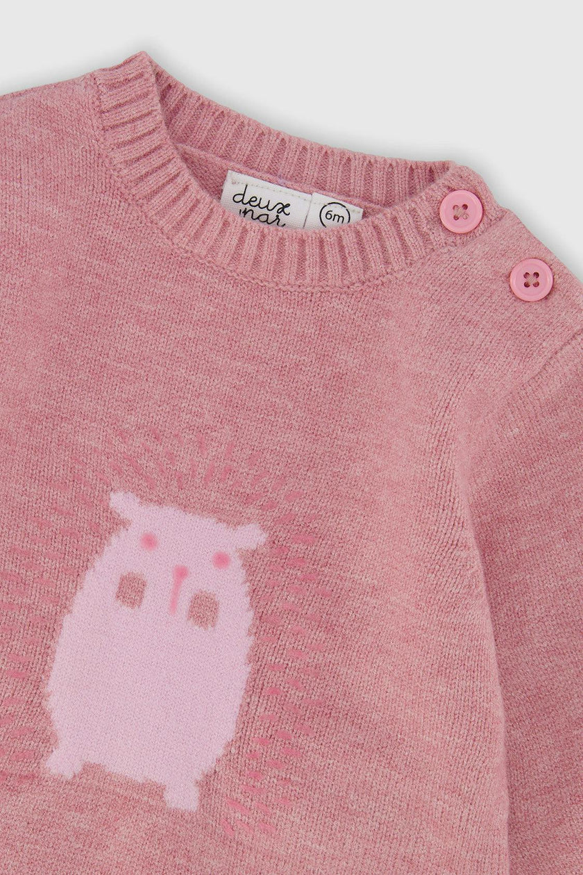 Knitted Top And Pants Set Dusty Pink