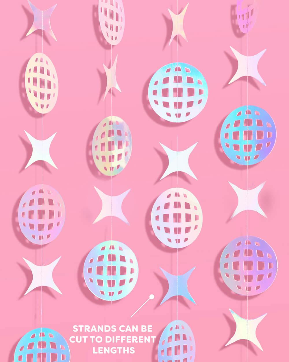 Shimmer Disco Garland - iridescent foil backdrop