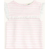 Eyelet Lace Tank in Pink Heart Stripe