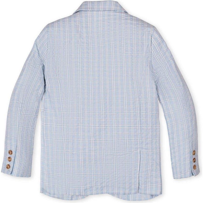 Organic Classic Seersucker Suit Jacket, Blue