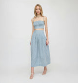 The Maisie Crop Top - Lagoon Gingham