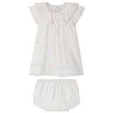 BONPOINT Lenou Baby Dress & Bloomers - Blanc Lait