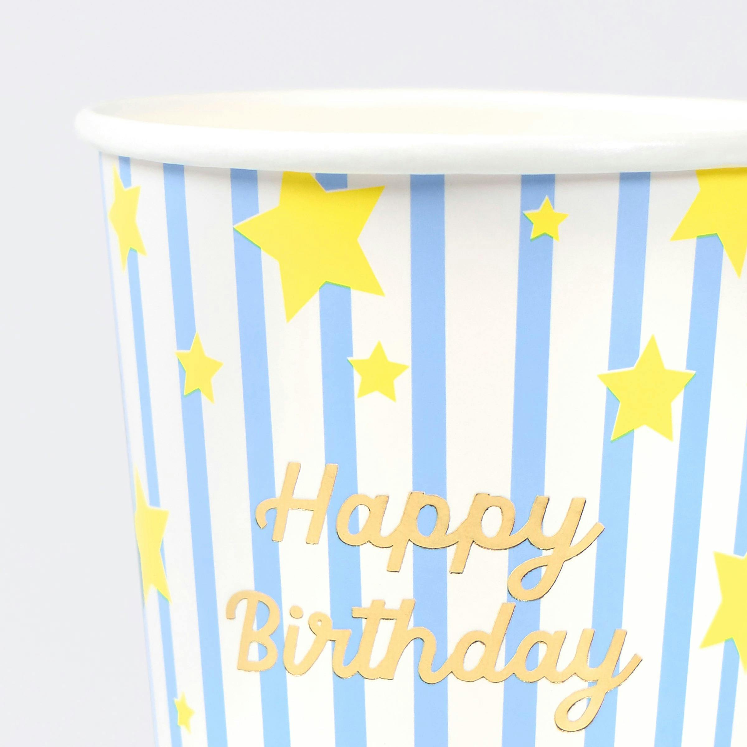 Bright Star Happy Birthday Cups
