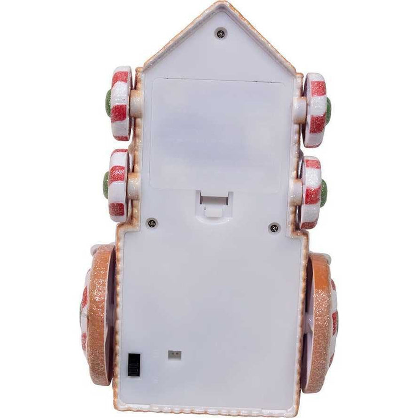 7.5-Inch Battery Operated USB LED Lighted Santa Train Lantern with Spinning Glitter Water.