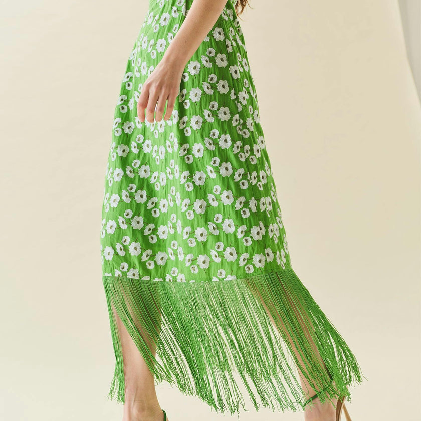 hannah green dress Hannah Green Midi Dress