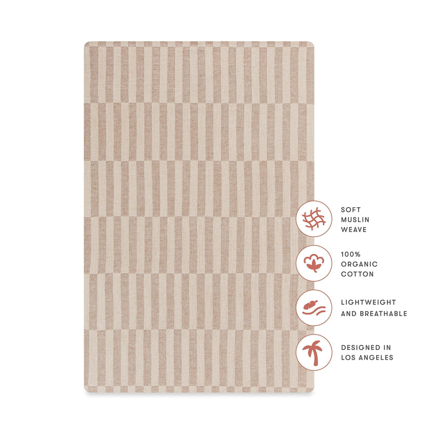 Babyletto Mini Crib Sheet in GOTS Certified Organic Muslin Cotton