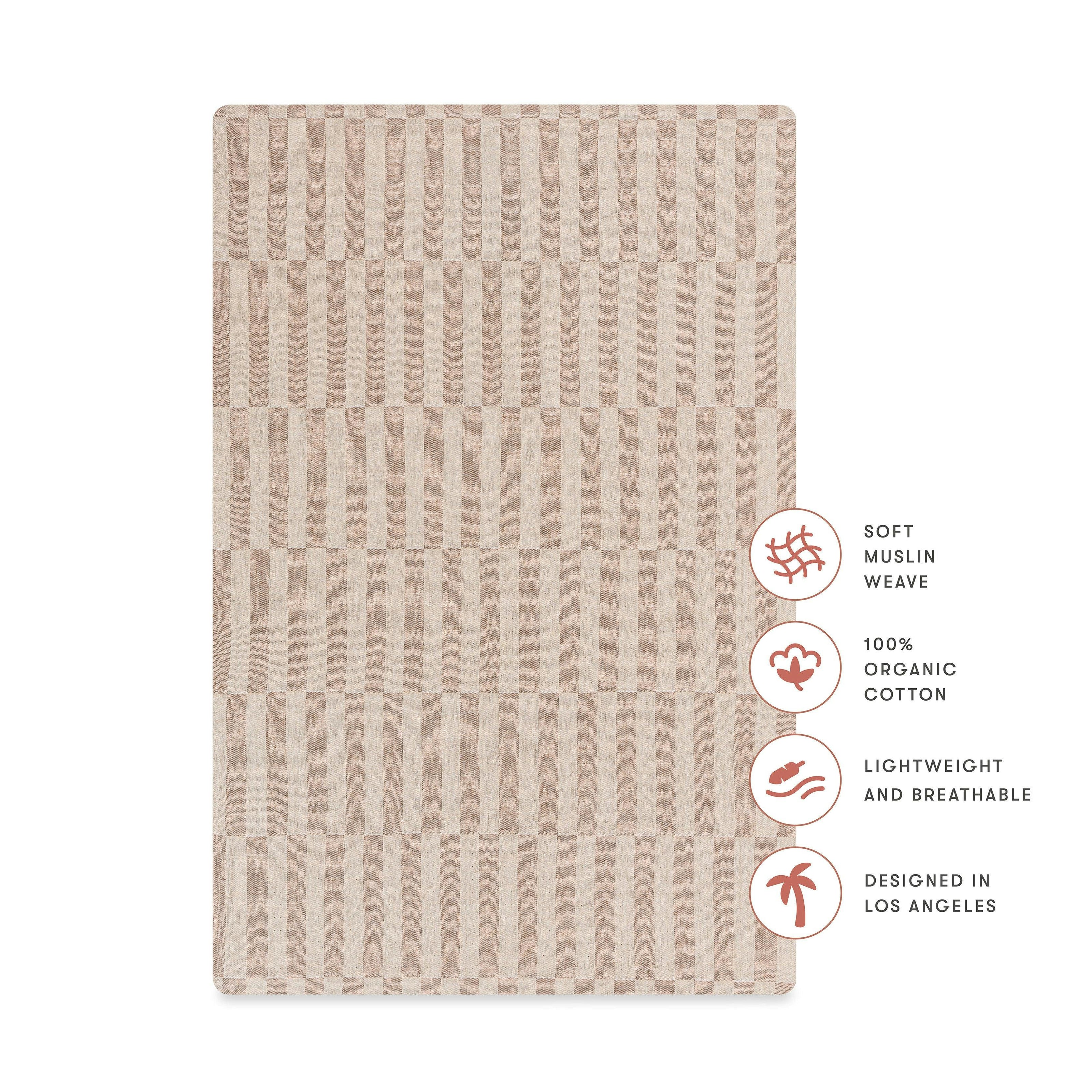 Babyletto Mini Crib Sheet in GOTS Certified Organic Muslin Cotton