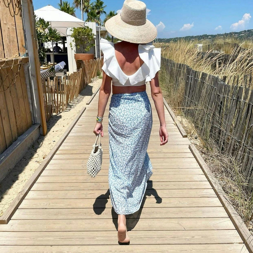 Wildflower Sun Hat (PreOrder Shipping June 15th) - Ivory Wide & Short Grosgrain Ribbon