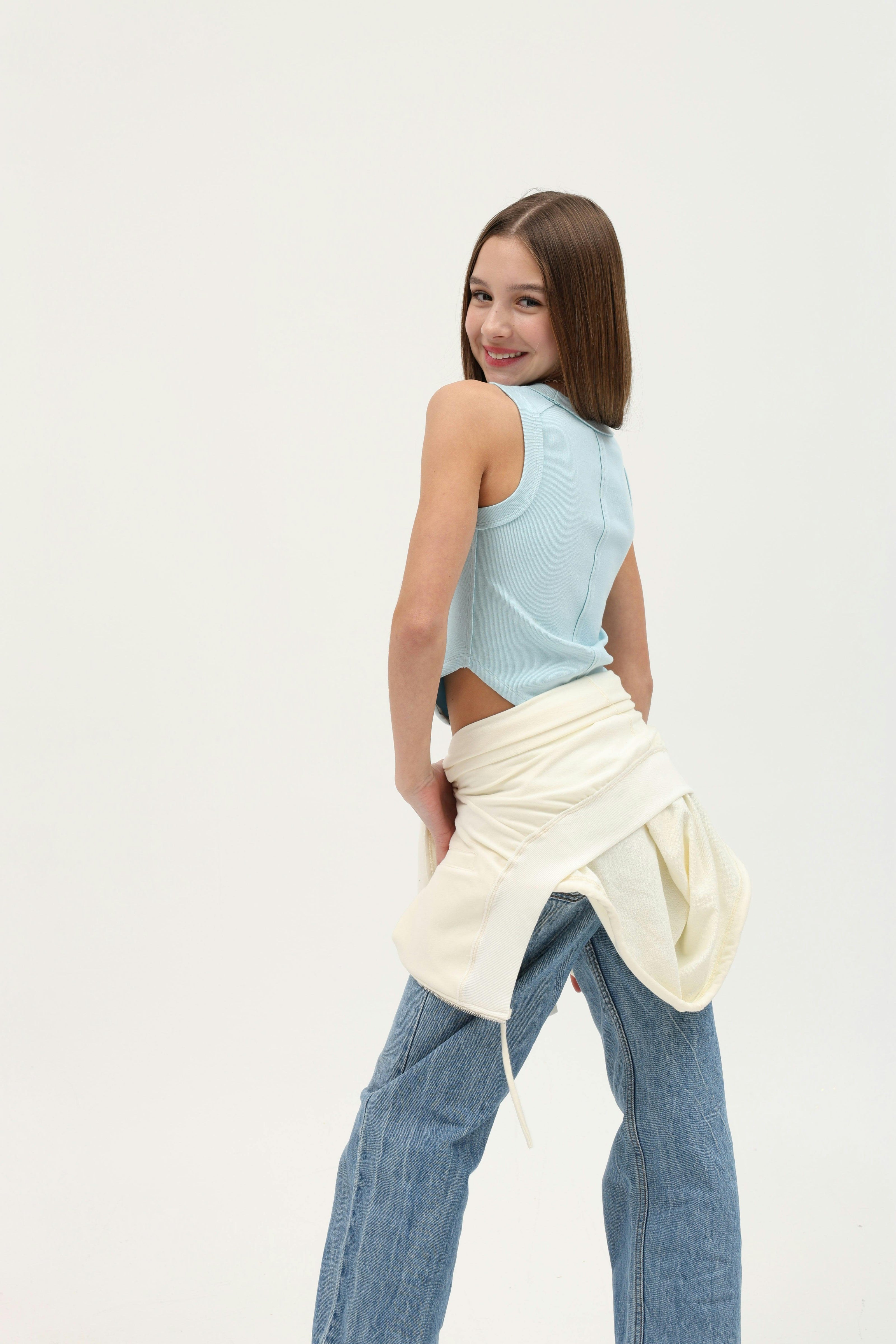 Tenly Rayon Rib Exposed Seam Tank Top