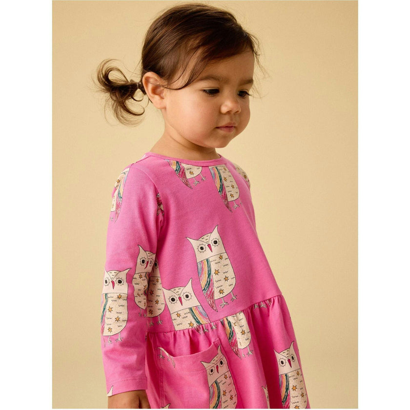 Long Sleeve Pocket Dress, Pink