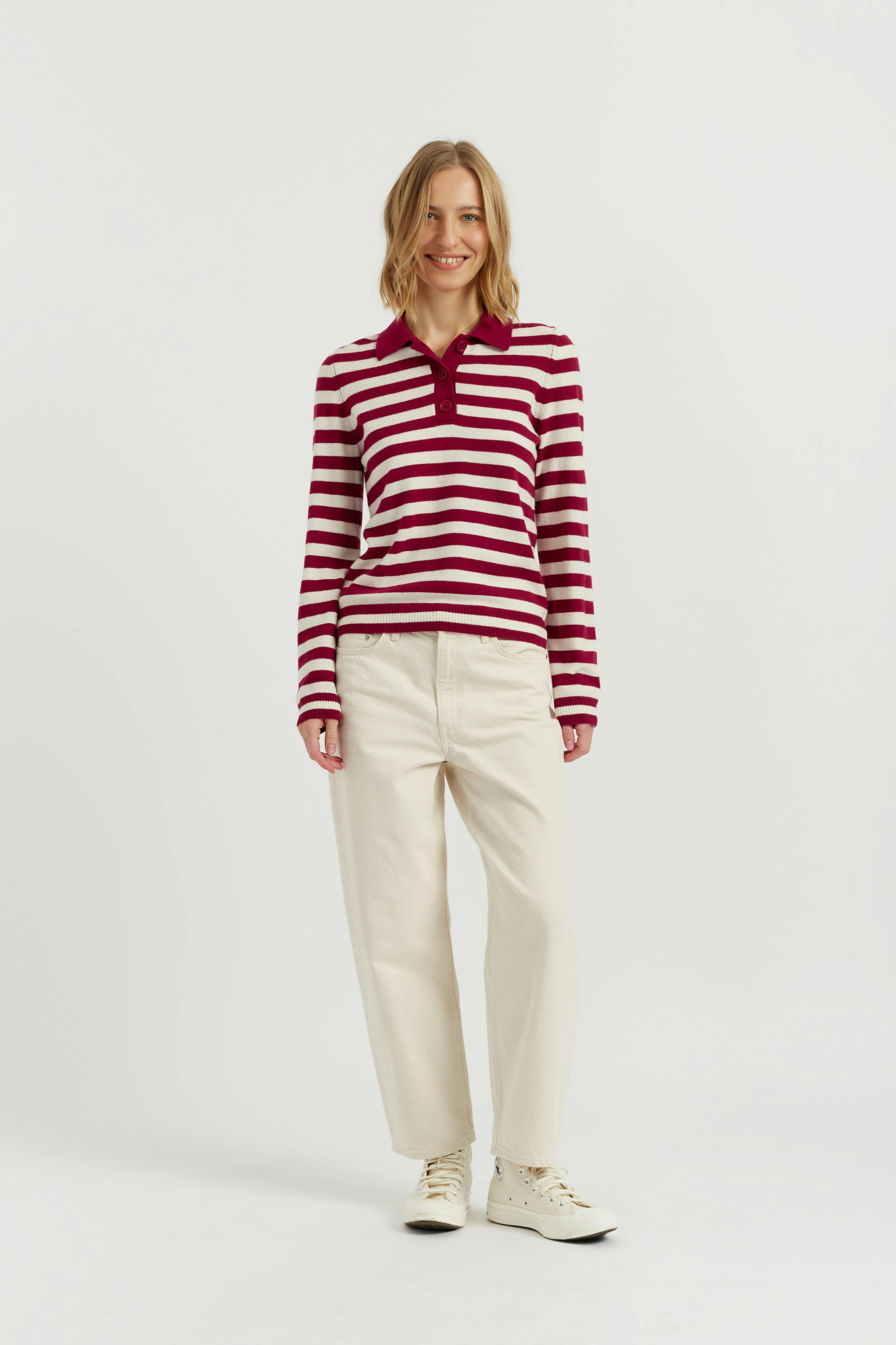 Wool Cashmere Polo Sweater