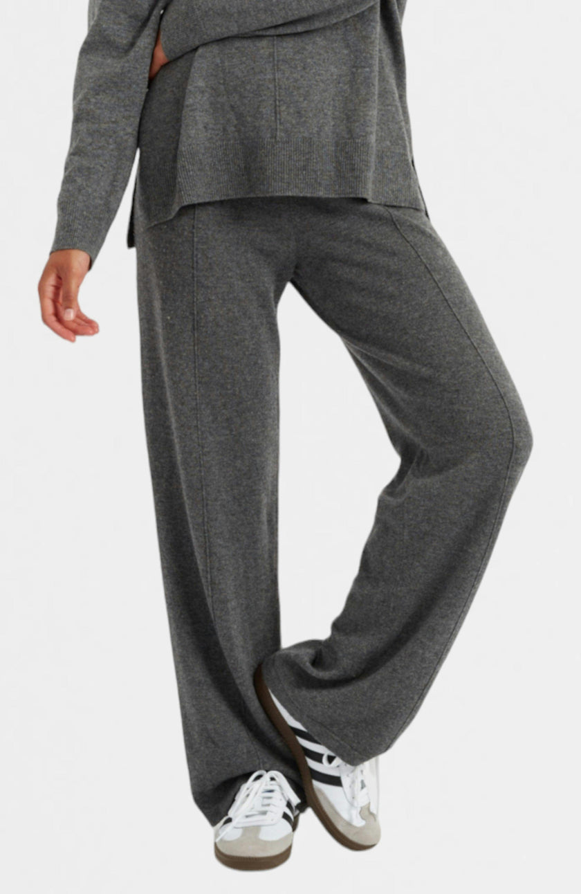 Wool & Cashmere Wide Leg Track Pant