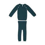 Diamond Knit Shoulder Snap Long Sleeve Sweater & Pant 2-Piece 2-Piece Set
