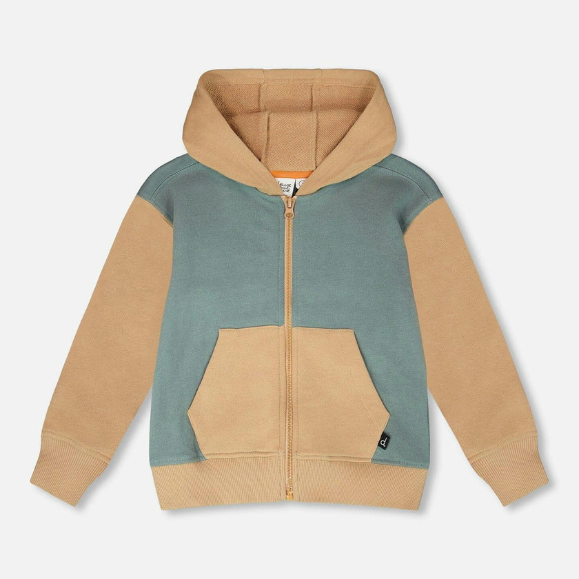 Hooded French Terry Cardigan Mint Green