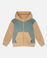 Hooded French Terry Cardigan Mint Green