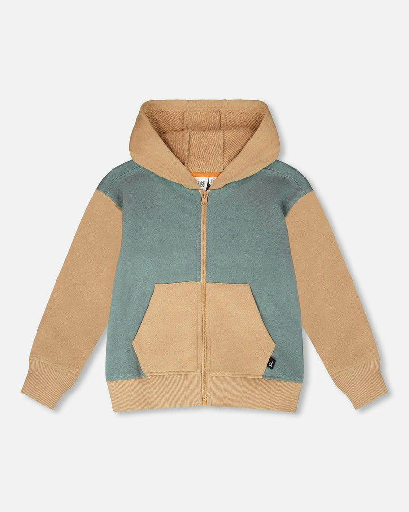 Hooded French Terry Cardigan Mint Green