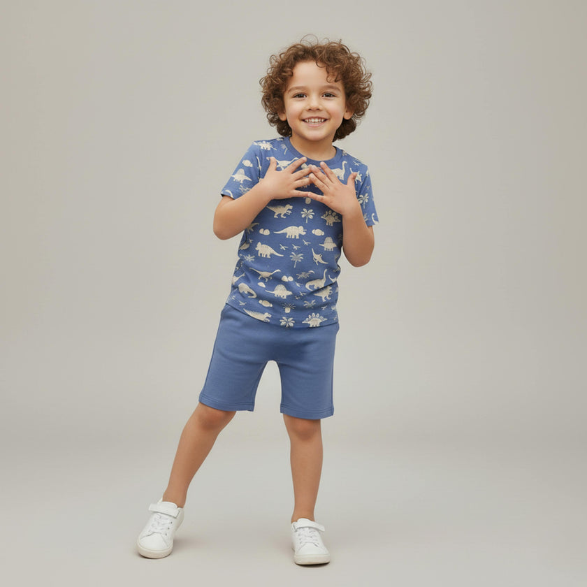 Organic Tee & Shorts Set - Dino