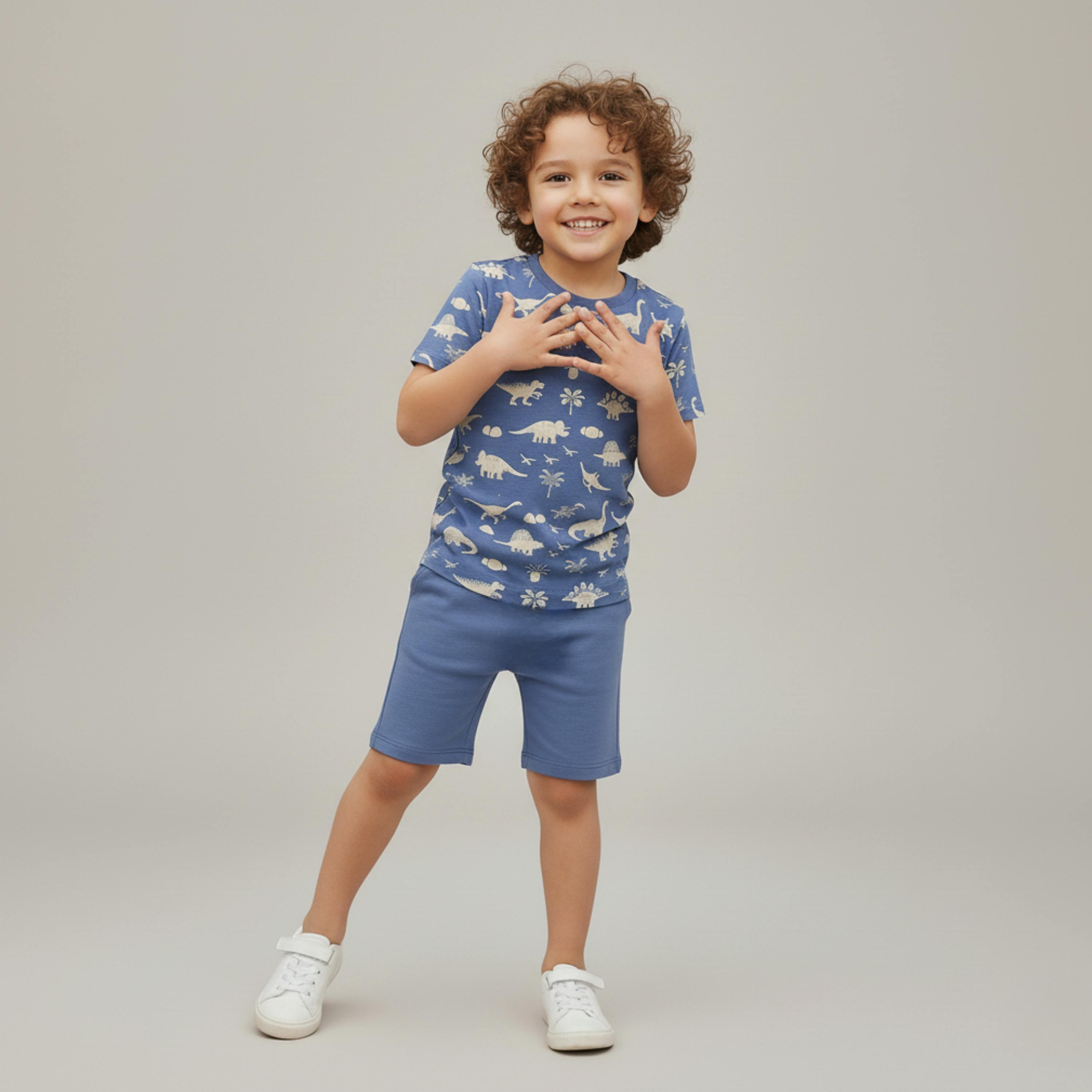 Organic Tee & Shorts Set - Dino